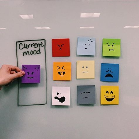 Use sticky notes to give your co-workers a heads up on your current mood as they approach your desk. #WorkHappier Cute Cubicle, Work Cubicle Decor, Cubicle Organization, Craft Room Desk, Cube Decor, Office Cube, Desk Redo, Cubicle Makeover, Work Desk Decor