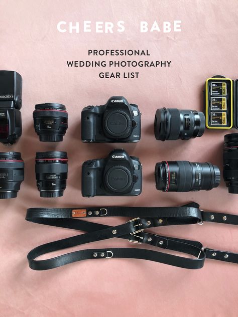 Professional Cameras Photography, Best Lenses For Wedding Photography, Best Lens For Wedding Photography, Photographer Outfit Professional, Photography Lenses Canon, Wedding Photography Lenses, Canon Lenses For Portraits, Wedding Photographer List, Photography Gear Storage