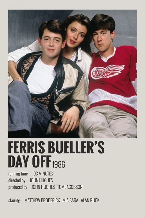 alternative minimalist polaroid poster made by @majaaplb (me) Ferris Bueller Day Off, Ferris Bueller’s Day Off, Minimalist Polaroid Poster, Indie Movie Posters, 2010s Aesthetic, Movie Wall, Ferris Bueller, Iconic Movie Posters, Movie Card