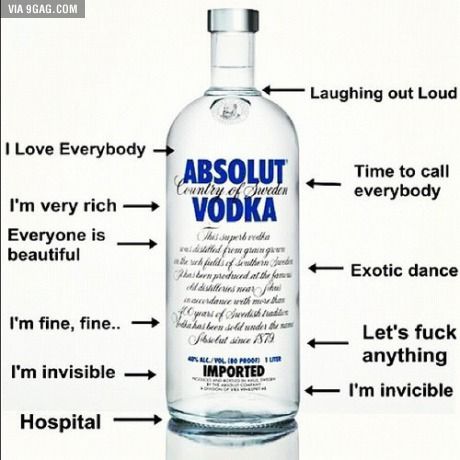 The levels of vodka. Vodka Meme, Alcohol Quotes, Exotic Dance, Alcohol Aesthetic, Absolut Vodka, Drinking Quotes, Puff And Pass, A Train, Mood Pics