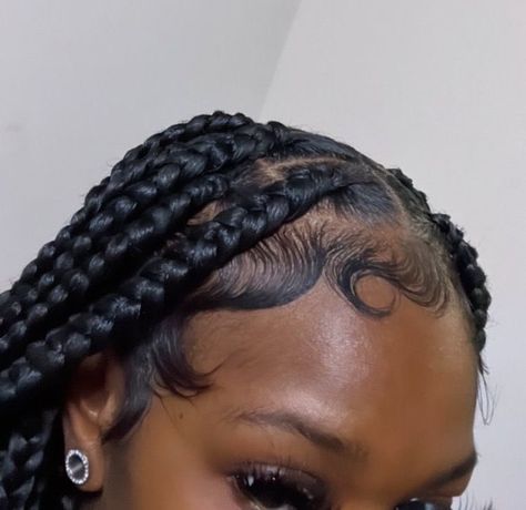 Edges Hair Braids, Edges With Braids Hairstyles, Edges Braids For Black Women, Different Edges Styles For Braids, Edge Styles With Braids, Edges On Box Braids, Braids With Baby Hair Edges, Pretty Edges With Braids, Braid With Edges