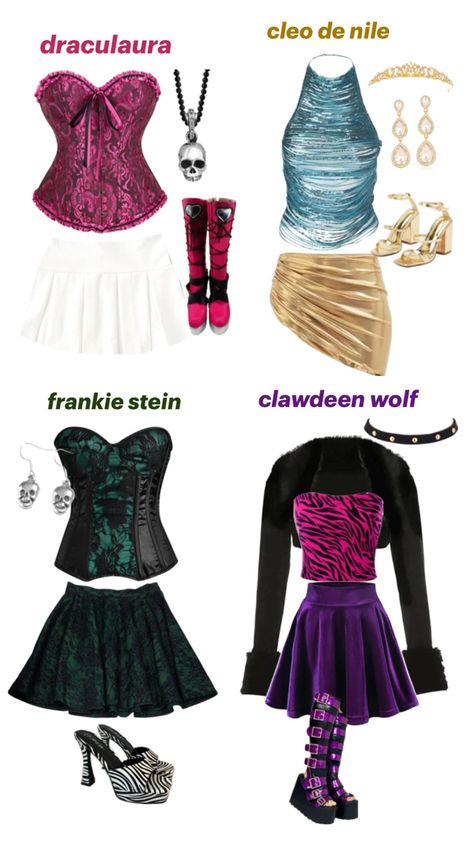 #monsterhigh #cleo #draculaura #clawdeen #frankie Draculaura Halloween Costume, Draculaura Halloween, Monster High Halloween Costumes, Last Minute Kostüm, Halloween Costumes Brunette, Monster High Halloween, Monster High Costume, Mcbling Fashion, Cute Group Halloween Costumes