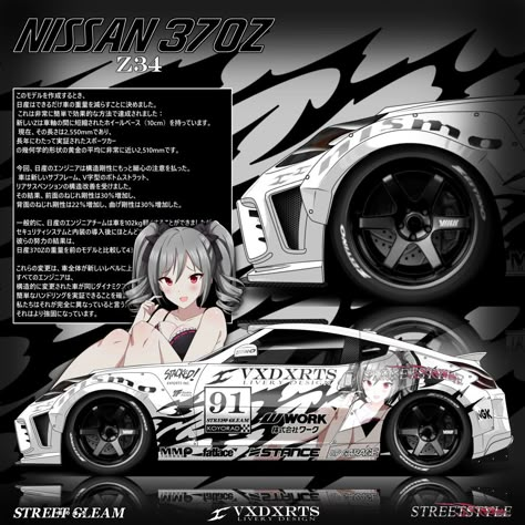 Anime Livery Car, Jdm Livery, Itasha Cars, Drift Paradise, Livery Design, Anime Decals, Car Sticker Design, Jdm Wallpaper, Pretty Bike