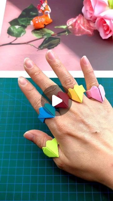 Cute And Simple Origami, Best Origami Ideas, How To Make Paper Origami, Origami Useful Things, Easy Crafts With Paper Simple, Craft From Origami Paper, Handmade Paper Art Crafts, How To Make Ring With Paper, Paper Crafts Easy Simple