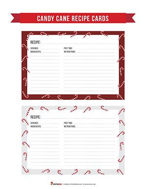 Candy Cane Recipe, Christmas Recipe Cards, Recipe Cards Printable Free, Christmas Recipe, Printable Recipe, Printable Recipe Cards, Free Christmas Printables, Printable Christmas, Food Printables