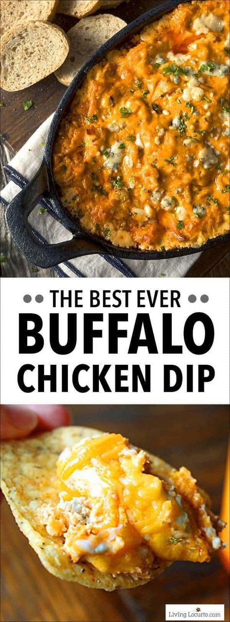 Buffalo Chicken Dip is a creamy hot wings and cheese dip recipe packed full flavor! Serve this appetizer recipe at any party and watch it disappear like magic! It's the perfect game day dip served with bread, chips, carrots or celery. #chicken #dip #buffalochicken Game Day Dip, Wing Dip, Bread Chips, Fresh Cocktails, Chicken Carrots, Cheese Dip Recipe, Crockpot Appetizers, Chicken Dip Recipe, Buffalo Chicken Dip Recipe