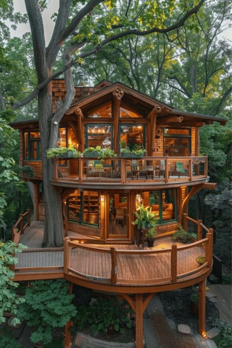 Liveable Tree Houses, Interior Tree House, Tree House Aesthetic, Tree House Homes, Big Tree House, Fairytale Treehouse, Treehouse House, Treehouse Interior, Treehouse Village