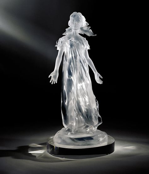 Glass Woman Sculpture, Charles Rennie Mackintosh Designs, Glass Statue, City Of Glass, Art Deco Sculpture, Lalique Crystal, Stone Statues, Glass Figurines, Stone Sculpture