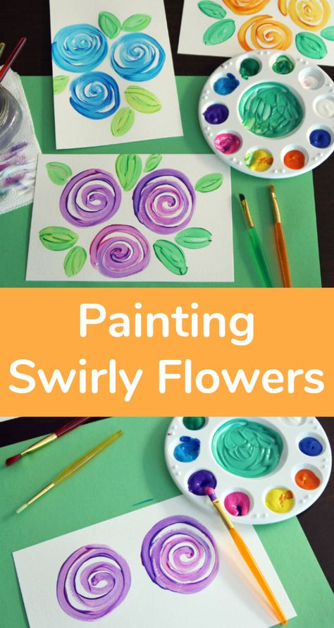 Easy Painting For Kids, Combining Colors, Kids Canvas Art, Kids Canvas, Homeschool Art, Spring Art, Camping Art, Preschool Art, Art Classroom