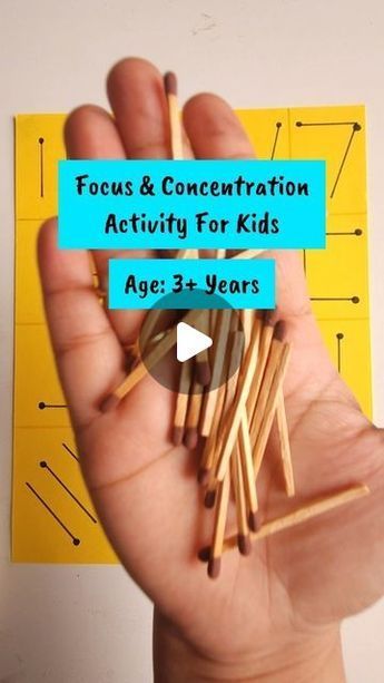 Shruti Jain ➡️ Mom Blogger on Instagram: "Your Kid Do Not Sit For Activities ?  Then this is for you!!  Discover the benefits of enhancing focus and concentration through a creative matchstick activity on paper.  Engage in pattern creation, maze designing, or building structures with matchsticks to not only sharpen the attention but also improve fine motor skills.  Explore the positive impact of these activities on mental focus and concentration, making them an enjoyable and effective way to boost cognitive abilities.  Materials:  1. Paper 📄 2. Sketchpen 🖊️ 3. Matchsticks 🪟  Discover engaging activities for kids with @diszshruti   #KidsActivities #FocusBuilding #QuickActivities #FunLearning #kidsactivitiesideas #activitiesfortoddlers #kidsactivityideas #nocostactivities #diyactivities # Crafts With Matchsticks, Pre Primary Activities Kindergarten, Focus Games For Kids, Cognitive Activities For School Age, Focus Activities For Kids, Attention And Concentration Activities, Brain Boosting Activities For Kids, Maze Activities For Kids, Kids Focus Activities