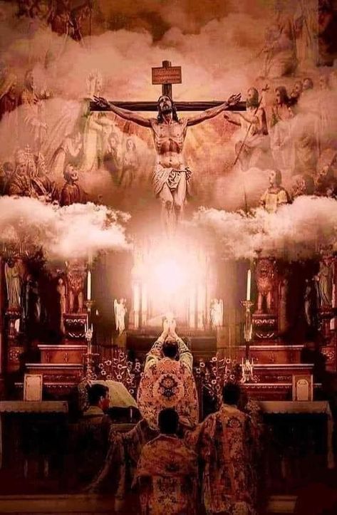 TRADITIONAL LATIN MASS CATHOLICS | During Mass you can almost hear the rustle of Angels if you are silent enough. | Facebook Traditional Catholicism, Catholic Beliefs, Eucharistic Adoration, Church Aesthetic, Catholic Pictures, Catholic Decor, Latin Mass, Religious Pictures, Catholic Images