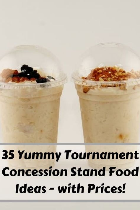 Running a concession stand at your next sports tournament? Here are 35 of the best foods to sell! Concession Stand Lunch Ideas, Snack Shack Food Ideas, Concession Stand Breakfast Food Ideas, Best Food Fundraising Ideas, Easy Concession Stand Food Ideas Fun, Food To Sell At Fundraisers, School Concession Stand Ideas Food, Concession Stand Fundraiser Ideas, Soccer Concession Stand Ideas