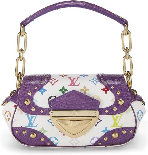 Amazon.com: Louis Vuitton, Pre-Loved Takashi Murakami x Louis Vuitton Purple Monogram Multicolore Alligator Marilyn, Purple : Luxury Stores Louis Vuitton White, Vintage Designer Bags, White Lavender, Takashi Murakami, Money Bag, Luxury Store, Louis Vuitton Bags, Luxury Vintage, Chic Boutique