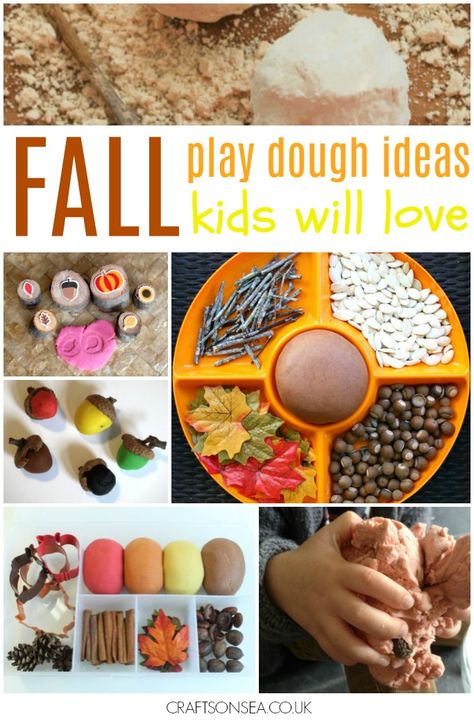 Get inspired with these Autumn and Fall Play Dough ideas, perfect for sensory play and fun with kids with playdough recipes, activities and playdough mats. Play Dough Ideas, Fall Play Dough, Play Dough Activities, Play Dough Recipes, Playdough Ideas, Play Dough Crafts, Play Dough Invitation, Autumn Preschool Theme, Kids Play Dough