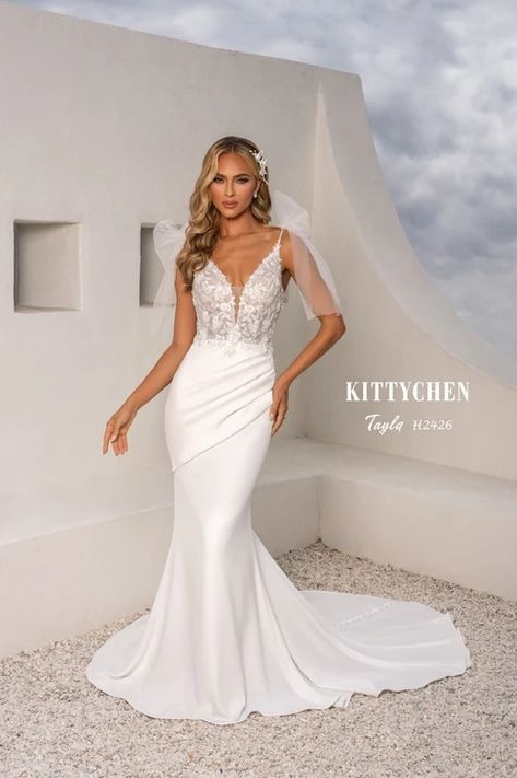 Tayla / Tayla Mae - Kitty Chen Wedding Collection | Kitty Chen Kitty Chen, Special Occasion Gowns, Cape Style, Perfect Wedding Dress, Wedding Collection, Toffee, Dream Dress, Diamond White, Perfect Wedding