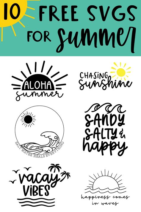 Free Summer SVG Set: Awesome Beach & Pool Designs Free Beach Svg, Free Beach Svg Files For Cricut, Summer Svg Free, Cricket Joy Projects Craft Ideas, Tats Ideas, Circuit Maker, Cricut Projects Easy, Infusible Ink Transfer Sheets, Tumbler Svg