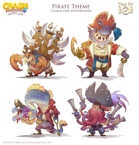 Character Exploration, Pirate Illustration, Pirate Cartoon, Pirate Games, Pirate Art, Crash Bandicoot, The Pirate, Time Art, Pirate Theme