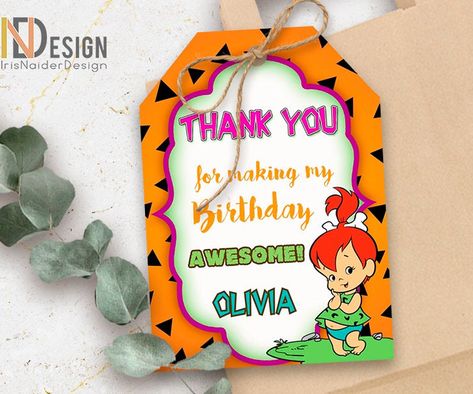 Flintstone Birthday, Flintstones Birthday, Pebbles Flintstone, The Flintstones, Us Holidays, Invitation Kits, Some Text, Thank You Tags, Signed Photo