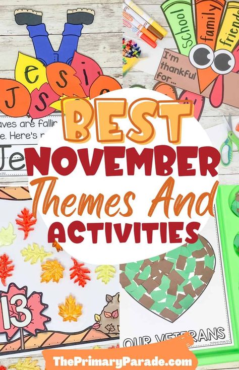 Nov Preschool Themes, Family Themed Activities For Preschool, November Preschool Themes Lesson Plans, November Themes For Preschool, Veterans Day Crafts For Kids, November Crafts Preschool, November Preschool Themes, Thanksgiving Preschool Theme, Themes For Preschool