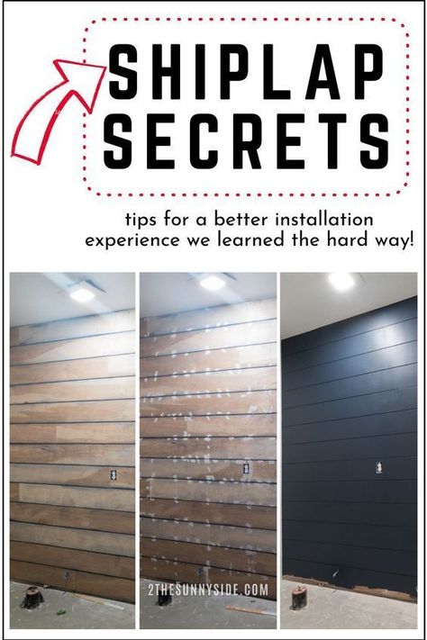 How to DIY a shiplap wall the easy way! Avoid making these common mistakes to save yourself time and get professional results! Easy DIY Shiplap Wall for cheap! Beautiful Navy Shiplap Wall. Painting Shiplap, Shiplap Wall Diy, Shiplap Bathroom, Shiplap Accent Wall, Diy Shiplap, Shiplap Wall, Plank Walls, Mobil Home, One Room Challenge