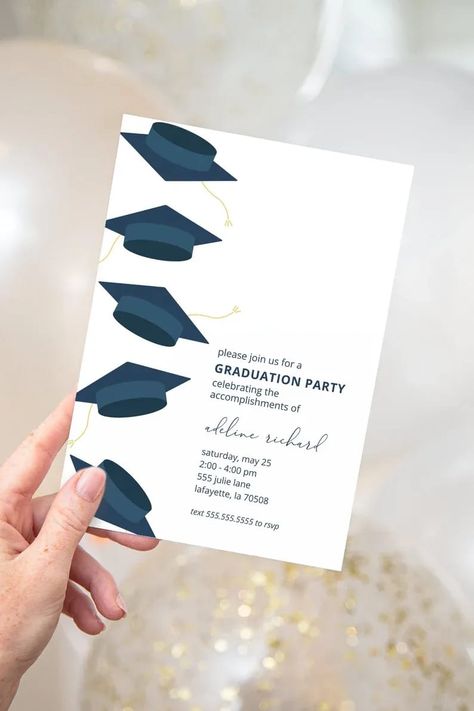 Graduation Cap Party Invitation Class of 2022 Printable Instant Download Editable Template| Etsy Demo this item now! Copy and paste the URL below to demo: https://www.corjl.com/d/35NEB Graduation Party Invitations Templates, Graduation Party Planning, Grad Invitations, Graduation Picture Poses, Graduation Photography, Class Of 2022, Class Of 2024, Graduation Cakes, Graduation Party Invitations