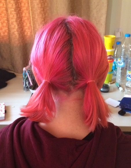 Hairstyle Fairy, Fairy Hairstyles For Short Hair, Pigtails Hairstyle, Short Pink Hair, Fairy Hairstyles, Cute Pigtails, Pink Short Hair, Bright Pink Hair, Pink And Black Hair