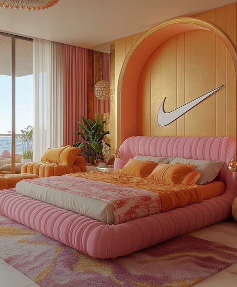 Pick your winner 👇🤤 #nike #nikeairmax #nikeair #design #creativedirector #creative #creativedirection #london #londonagency #interiordesign #interiors #nikeadvert #creativeideas #londonagency #cgi #vfx #surrealism #cgivideo #brandvideo #concept #branding Miami Vice Bedroom Ideas, 80s Miami Aesthetic Bedroom, 1960s Aesthetic Decor, 80s Art Deco Bedroom, 80s Glam Bedroom, 80s Home Interior, 1980s Bedroom Aesthetic, 1980 Interior Design, 50s Painting