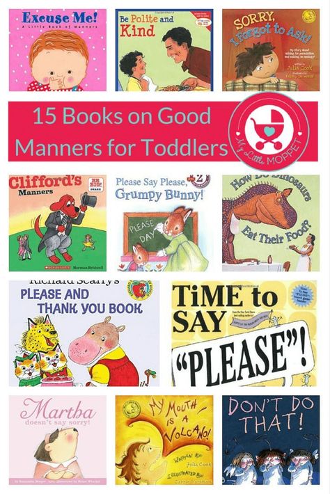 All parents agree that teaching kids manners is important, and it's best to catch them young! Here is our list of 15 books on good manners for toddlers, that parents and kids are sure to love! Manners For Toddlers, Food For Toddlers, Teaching Kids Manners, Healthy Eating Books, Books For Preschoolers, Manners For Kids, Books For Toddlers, Toddler Pictures, Teaching Manners