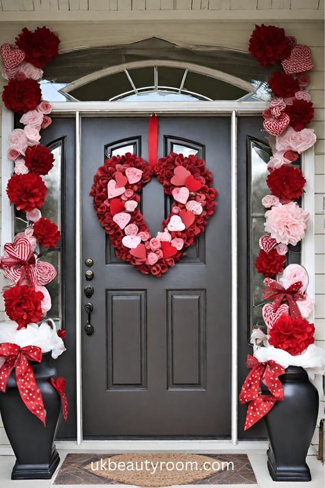 13 Simple Ideas for Valentine's Day Decorations Drawing Crafts, Valentine's Day Decorations, Holiday Aesthetic, Homes Decor, Heart Shaped Wreaths, Valentines Decor, Heart Party, Valentines Decorations, Valentine Projects