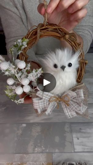 7.4K views · 494 reactions | Winter Owl Wreath | Finally getting a little energy back and this sweet, simple craft was just what I needed to get me back in the swing of things. I mean who could look at... | By A Rustic Stitch | Facebook Christmas Owl Wreath, Owl Wreath, Owl Wreaths, Winter Owl, Owl Crafts, Simple Craft, Diy Wreath, Owls, Easy Crafts