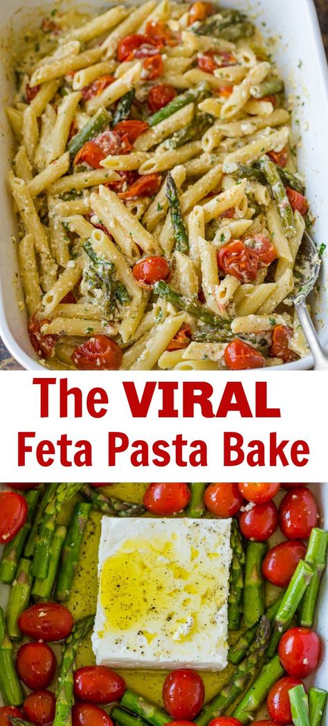 Creamy Baked Feta Pasta Natasha, Tiktok Pasta Feta Recipe, Baked Feta Pasta With Veggies, Oven Baked Pasta Recipes Healthy, Pasta And Feta Recipes, Baked Feta Pasta Tiktok, Oven Baked Pastas, Oven Baked Feta Pasta, Bake Feta Pasta