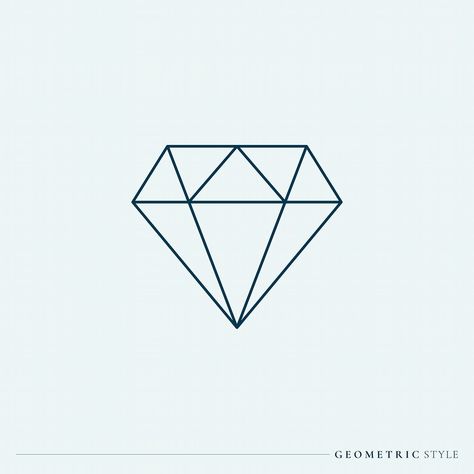 Diamond Illustration Design, Diamond Outline Tattoo, Diamond Line Art, Simple Diamond Tattoo, Diamond Graphic Design, Diamond Tattoo Design, Tattoo Diamond, Diamond Sketch, Diamond Cartoon