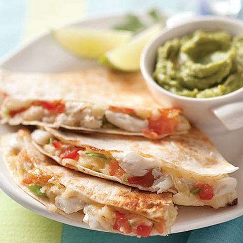 Crabmeat Quesadillas* - #lumpcrab #quesadillas #SalsaVerde #greenonions #onions #corntortillas #jalapeños Quesadillas Recipes, Creamy Crab Dip, Quick Family Dinners, Seafood Risotto, Creamy Crab, Dinner Choices, Lump Crab, Chef Inspiration, Quesadilla Recipes