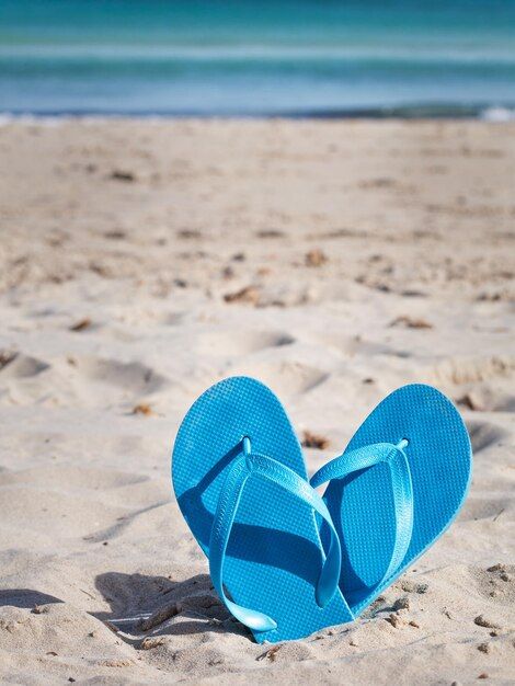 Pair of blue flip flops on sand beach | Premium Photo #Freepik #photo #beach-water #beach-waves #sea-shore #shore Raw Pictures, Summer Themes, Waves Sea, Blue Flip Flops, Beach Water, Sea Shore, Summer Theme, Beach Flip Flops, Iconic Photos