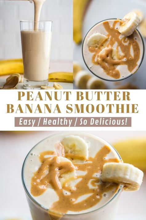 Peanut Butter Banana Recipes, Low Calorie Peanut Butter, Oat Milk Smoothie, Peanut Butter Banana Oats, Peanutbutter Smoothie Recipes, Banana Oat Smoothie, Peanut Butter Banana Smoothie, Low Calorie Breakfast, Oat Smoothie