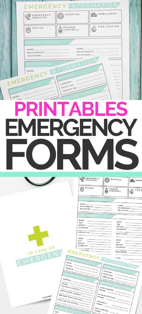 In Case of Emergency Forms for families to store in a safe place. #Printables #Family #Emergencyforms #ICE Family Emergency Plan Free Printables, Emergency Binder Free Printables, Family Binder Free Printables, Emergency Binder Printables, Family Binder Printables, Emergency Preparedness Binder, Family Emergency Plan, Binder Printables Free, Emergency Contact List