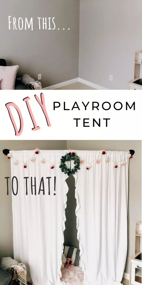 Playroom Tent, Diy Kids Tent, Girls Tent, Bilik Perempuan, Diy Tipi, Diy Playroom, Girls Playroom, Ikea Kids, Dekorasi Kamar Tidur