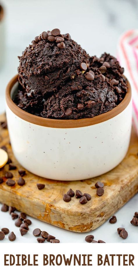 Brownie Batter Recipe, Edible Brownie Batter Recipe, Edible Cookie Dough Healthy, Edible Brownie Batter, Cookie Dough For One, Single Serve Brownie, Cookie Dough To Eat, Edible Cookie Dough Recipe, Raw Brownies