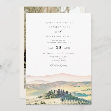 Tuscany Wedding Invitations, Italian Wedding Invitations, Italy Watercolor, Italy Skyline, Watercolor Skyline, Amalfi Coast Wedding, Italy Gift, Toscana Italia, Date Invitation