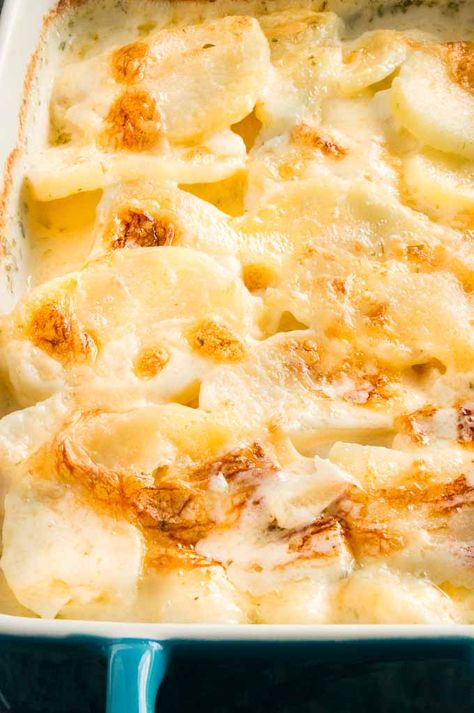 Best Scalloped Potato Recipe in a serving dish Make Ahead Scalloped Potatoes, Scallop Potatoes, Potato Casseroles, Easy Scalloped Potatoes Recipe, Best Scalloped Potatoes, Creamy Scalloped Potatoes, Scalloped Potatoes Easy, Scalloped Potato, Scalloped Potatoes Recipe