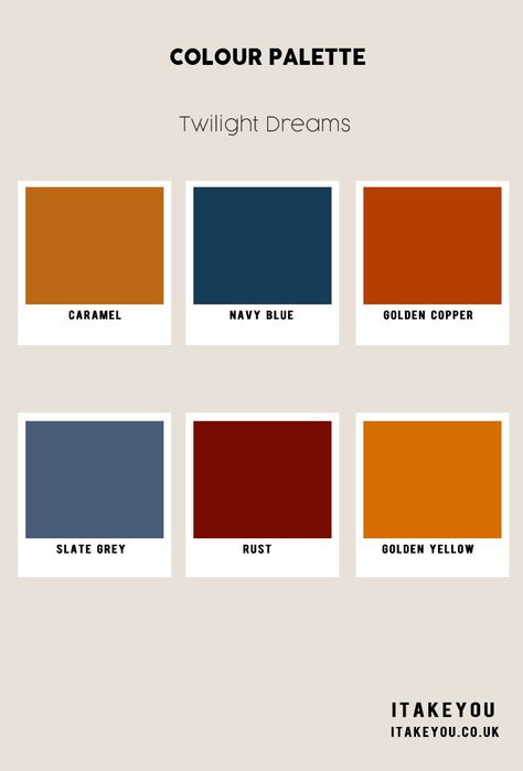 navy blue and rust color combo, autumn color palette, fall colors Transformation Painting, Colour Scheme Ideas, Color Palette Fall, Hot Color Palette, Navy Color Palette, Autumn Color Palette, Color Palette Living Room, Navy Blue Living Room, Orange Color Schemes