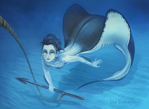 Stingray mermaid Sting Ray Mermaid, Stingray Mermaid, Character Design Challenge, Fantasy Mermaids, Mermaid Drawings, Mermaids And Mermen, Manta Ray, Mythological Creatures, Design Challenge