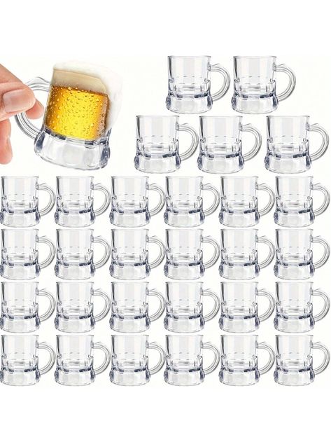 12pcs, Mini Beer Glasses, Small Beer Glasses, Mini Wine Glasses With Handle, Beer Festival Birthday Barbecue Bar Party Supplies Wedding Party Gift Bags Multicolor    PP     Kitchen & Dining, size features are:Bust: ,Length: ,Sleeve Length: Birthday Barbecue, Beer Decorations, Wedding Party Gift Bags, Black Beer, Jelly Desserts, Beer Wall, Beer Glassware, Plastic Wine Glasses, Beer Theme