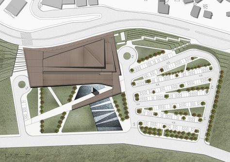 Eyüp Cultural Center and Marrıage Hall / Emre Arolat Architects Cultural Center Architecture, Parking Plan, Site Development Plan, Architecture Drawing Presentation, Warehouse Design, Architecture Model Making, Site Plans, Centre Commercial, Landscape Architecture Design