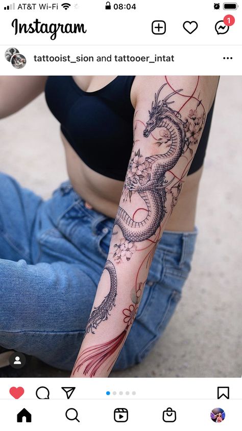 Dragon Tattoo Wrapped Around Arm, Dragon Arm Tattoo, Dragon Tattoo Simple, Huge Dragon, Dragon Tattoo Arm, Loyalty Tattoo, Dragon Tattoo Ideas, Around Arm Tattoo, Dragon Sleeve