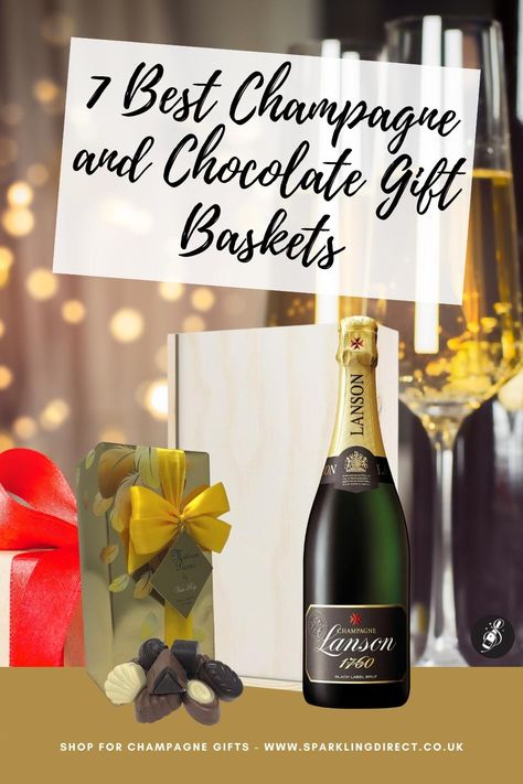 🥂7 Best Champagne and Chocolate Gift Baskets - Champagne and chocolate make a great gift, but which hamper do you choose? If you’re unsure, take a look at our top seven for some inspiration. Champagne Gift Basket Ideas, Champagne And Chocolate Gift, Champagne And Chocolate, Champagne Gift Baskets, Bollinger Champagne, Chocolate Gift Baskets, Champagne Pairing, Champagne Chocolate, Best Champagne