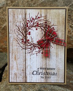 Christmas Card Ideas, Simple Christmas Cards, Christmas Card Inspiration, Friends Diy, Homemade Christmas Cards, Berry Wreath, Christmas Card Crafts, Double Bow, Diy Christmas Cards