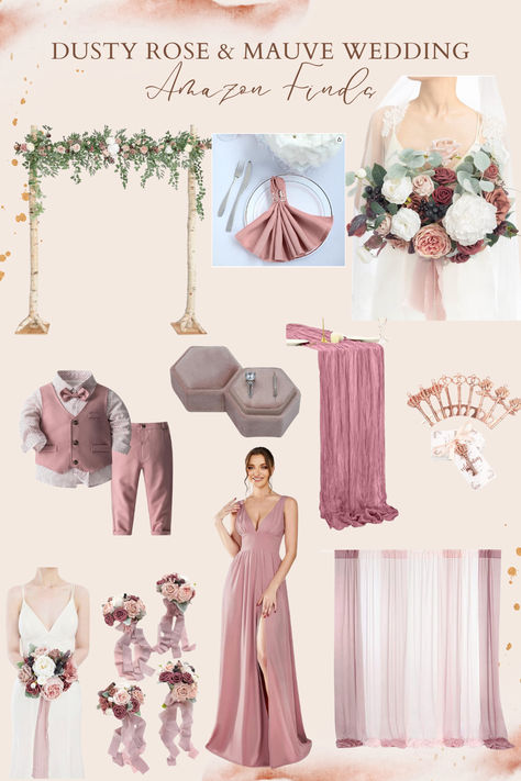 Step into a world of timeless romance with our enchanting Dusty Rose and Mauve Wedding essentials. Explore this curated Amazon list where every detail is dipped in the soft hues of love. From delicate table runners to dreamy bridesmaid dresses, let the subtle elegance of dusty rose and mauve set the tone for your special day. Elevate your wedding decor with these muted, yet utterly romantic shades. 💍🌸 #DustyRoseWedding #MauveElegance #AmazonFinds #WeddingInspiration Dusty Rose And Mauve Wedding, Mauve Wedding Decorations, Mauve Wedding Theme, Wine Wedding Decor, Dusty Rose Wedding Theme, Rosewood Wedding, Rose Wedding Theme, Champagne Wedding Colors, Rose Simple