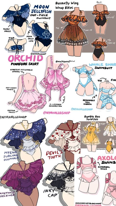 These are NOT my drawings I just made the pics together Swimsuits Drawing, Swimsuit Art, Swimsuits 2024, My Drawings, Swimming Outfit, Summer Swim, Swim Suits, Summer Swim Suits, Cute Swimsuits