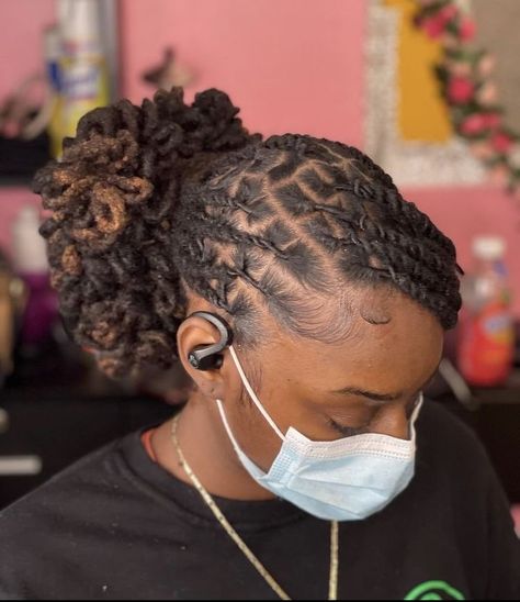 #locstyles #locs #locjourney #locstylesforwomen #dreadlocks #dreads #dreadstyles Loc Ponytail Styles Wedding, Prom Hairstyles For Dreads, Updo Hairstyles For Locs Black Women, Lock Bun Styles, Locs In Low Bun, Loc Up Dos, Low Ponytail With Locs, Curly Loc Ponytail Styles, Cute Loc Updos